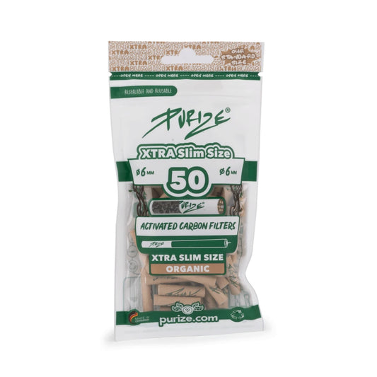 Purize - Aktivkohlefilter 50er Pack Xtra Slim Size 6mm - Organic
